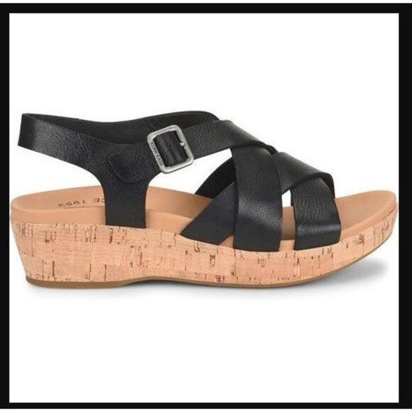 🆕KORK-EASE Caroleigh Black Wedge Sandal Shoe 11 Black - Picture 3 of 13